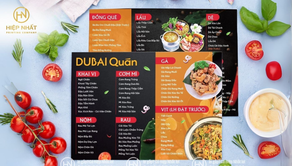 mẫu in menu chuyên nghiệp dành cho quán nhậu