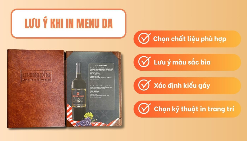 Lưu ý khi làm menu bằng da Lưu ý khi làm menu bằng da