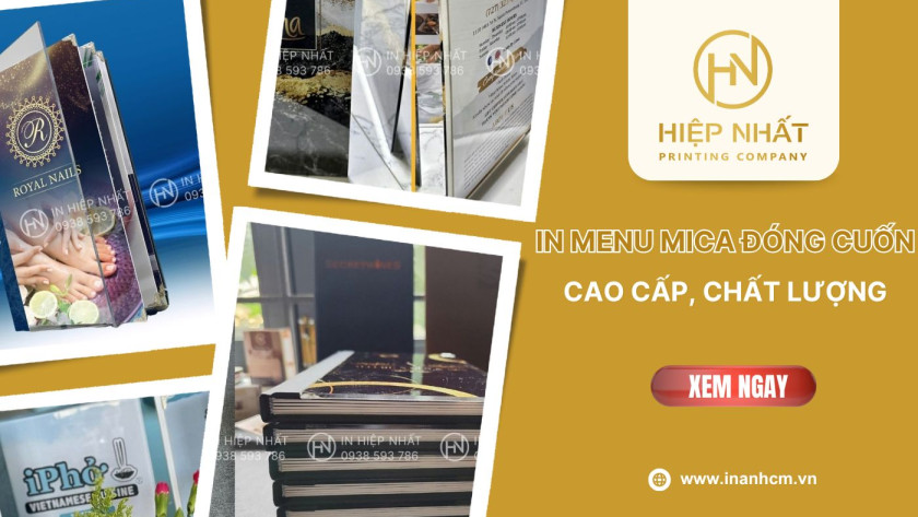 in menu mica đóng cuốn