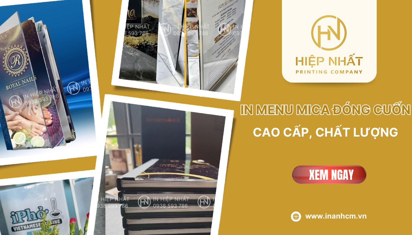 in menu mica đóng cuốn