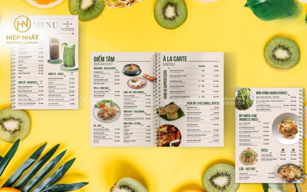 Mẫu thiết kế menu tươi sáng cho quán ăn Mẫu thiết kế menu tươi sáng cho quán ăn