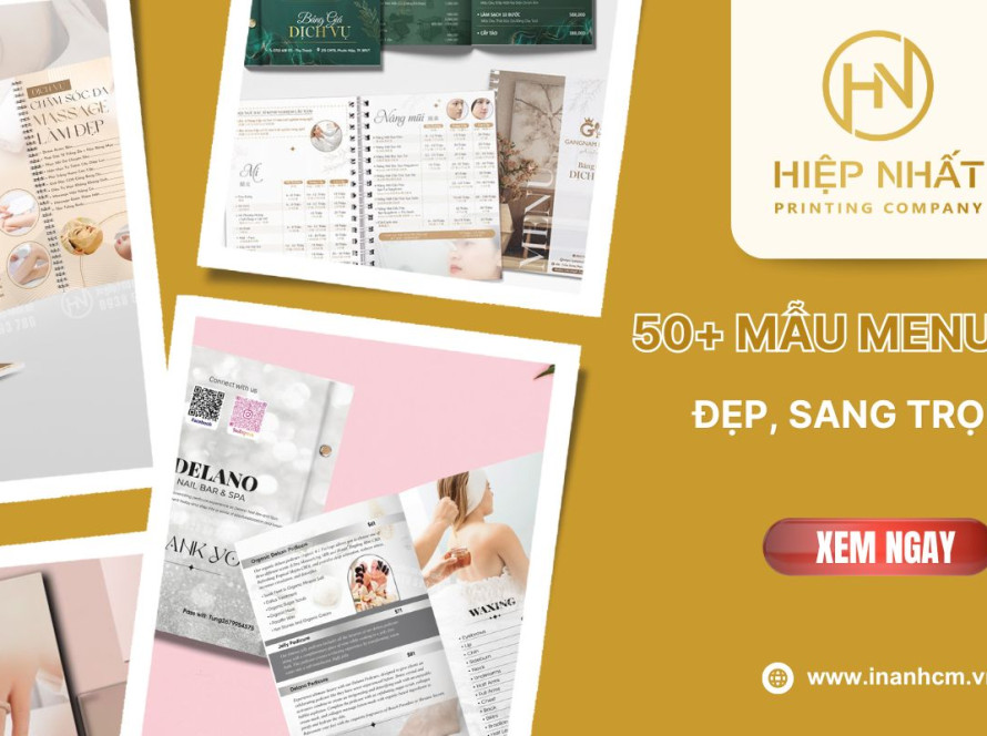mẫu menu spa