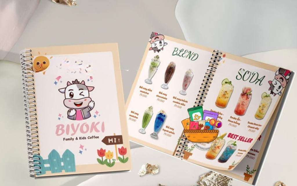 Thiết kế mẫu menu quán ăn vặt dễ thương