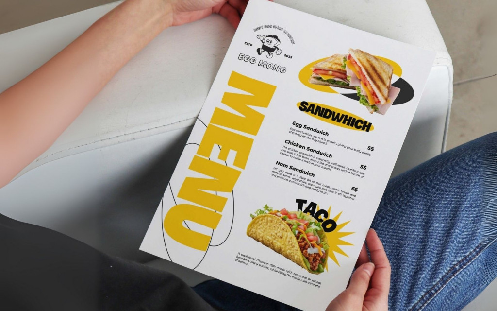 Menu quán ăn vặt tone vàng sáng đẹp Menu quán ăn vặt tone vàng sáng đẹp