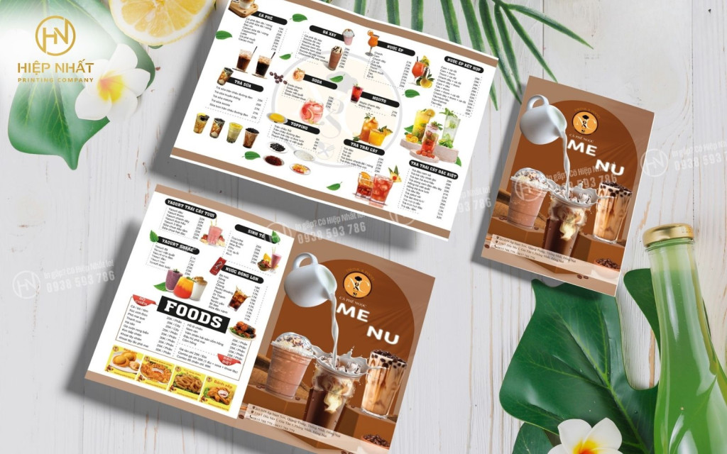 Mẫu menu quán trà sữa kèm hình món, ấn tượng