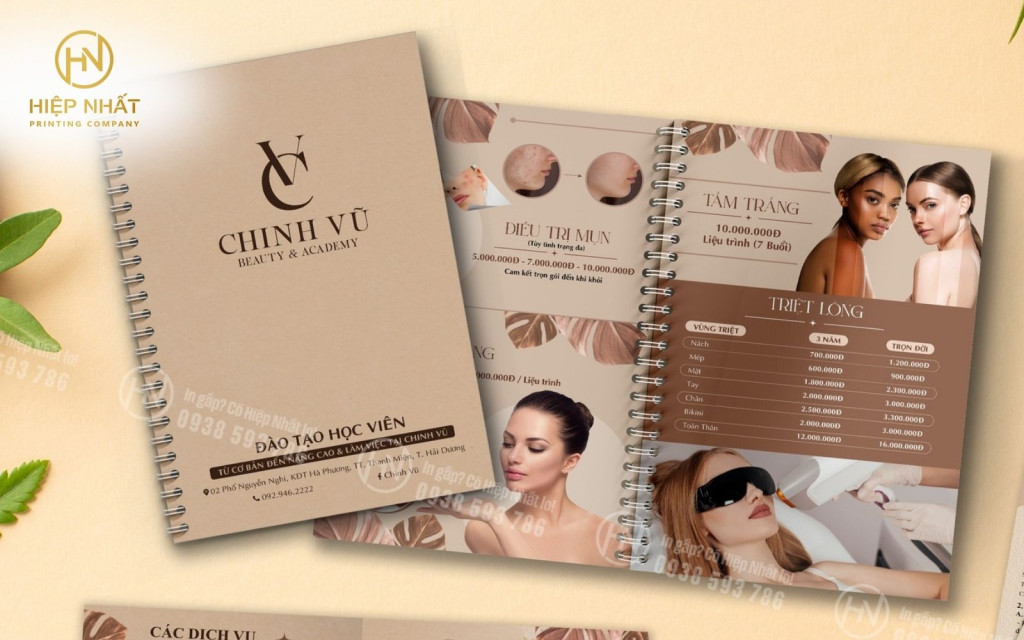 Menu thiết kế sang trọng cho spa Chinh Vũ Menu thiết kế sang trọng cho spa Chinh Vũ