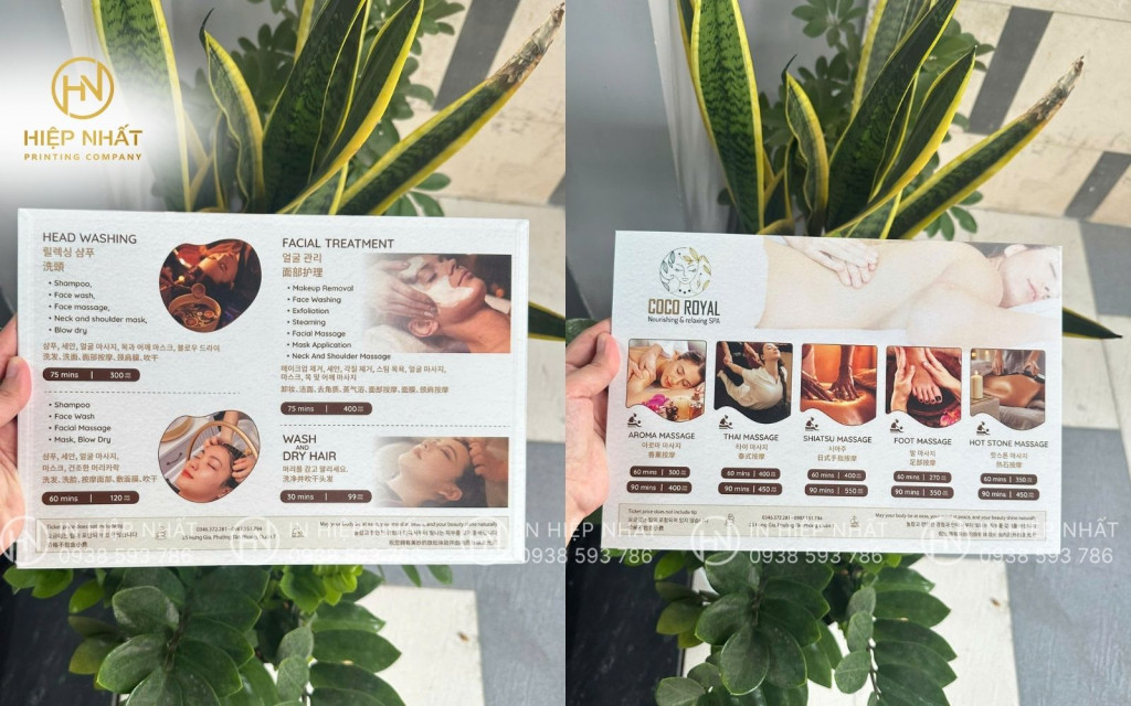 Thiết kế mẫu menu bìa cứng dạng bảng Coco Royal Thiết kế mẫu menu bìa cứng dạng bảng Coco Royal