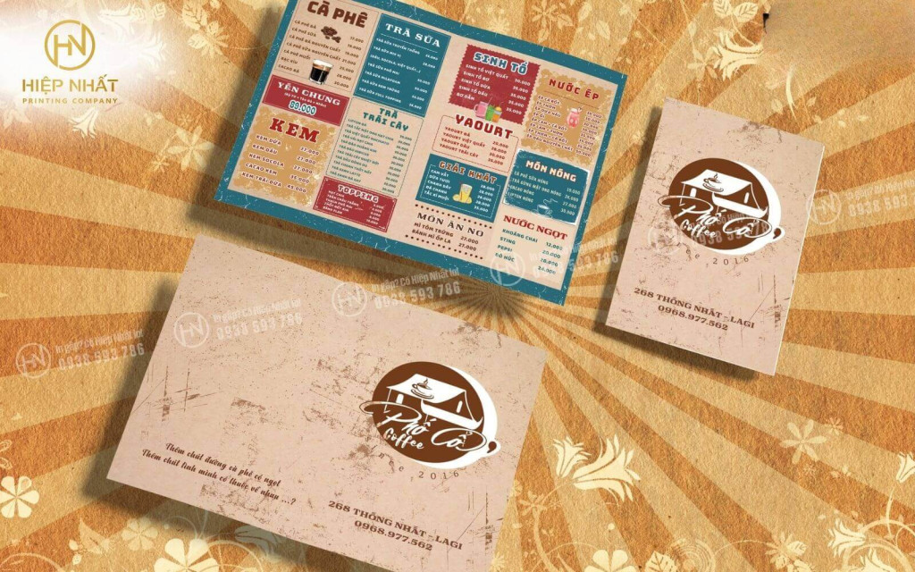 Menu tối giản, vintage, nổi bật