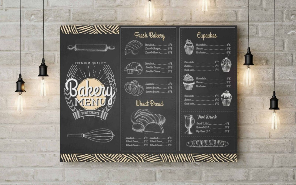 Mẫu in menu treo tường đẹp mắt, hiện đại Mẫu in menu treo tường đẹp mắt, hiện đại