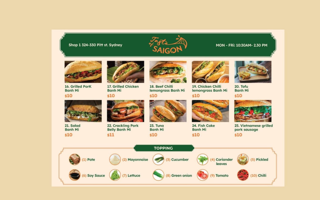 Tone xanh mới lạ cho mẫu menu quán ăn vặt