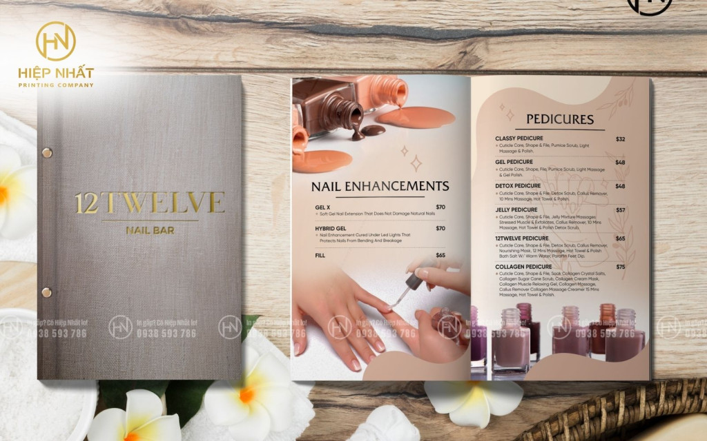 Thiết kế bìa vải sang trọng, tạo điểm nhấn chuyên nghiệp cho spa TWELVE Thiết kế bìa vải sang trọng, tạo điểm nhấn chuyên nghiệp cho spa TWELVE