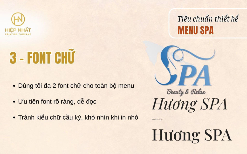 Nên ưu tiên các font chữ dễ đọc và không dùng quá nhiều kiểu chữ trong một trang