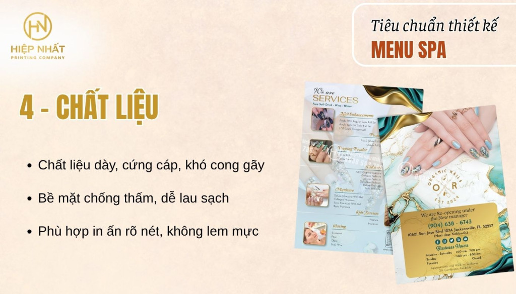 Chắt liệu in mẫu menu cho spa tùy thuộc vào nhu cầu của doanh nghiệp Chắt liệu in mẫu menu cho spa tùy thuộc vào nhu cầu của doanh nghiệp