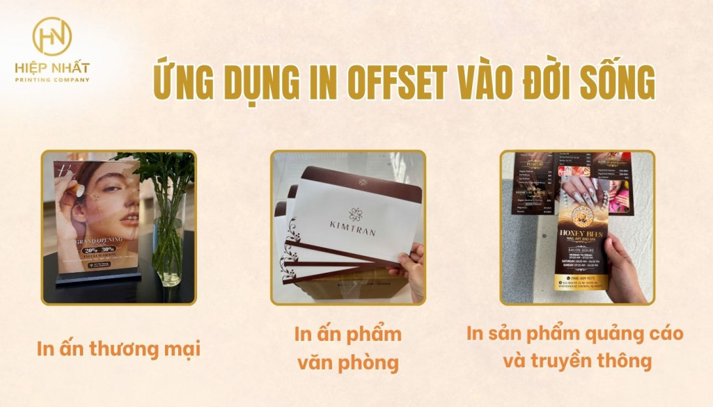 In offset xuất hiện rộng rãi trong bao bì, ấn phẩm quảng cáo và văn phòng hằng ngày Ứng dụng in offset trong đời sống