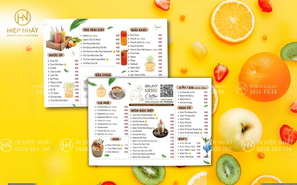 Thiết kế background menu đồ uống tone trắng