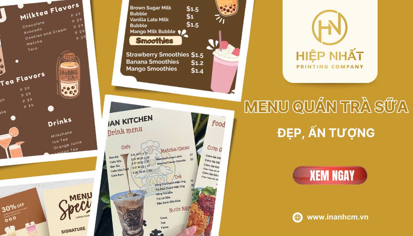 mẫu menu quán trà sữa