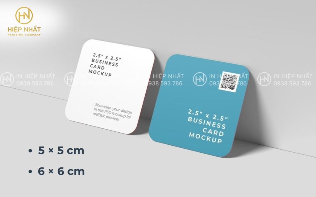 Kích thước card visit bo góc hình vuông