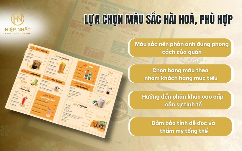 Lựa chọn màu sắc hài hoà, phù hợp