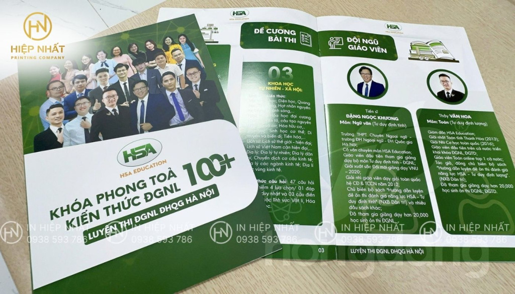 Mẫu in catalogue cho HSA Education