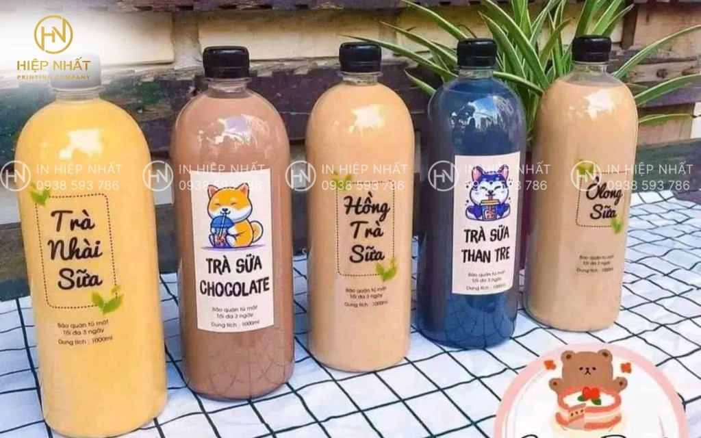 Mẫu decal dán trà sữa