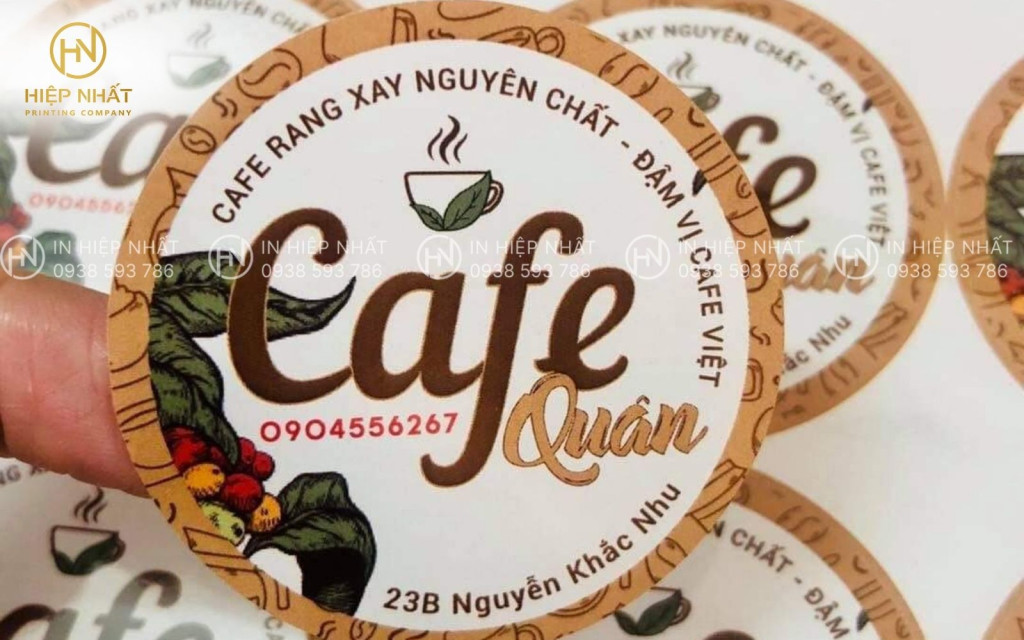 Logo cafe đẹp in nhãn dán