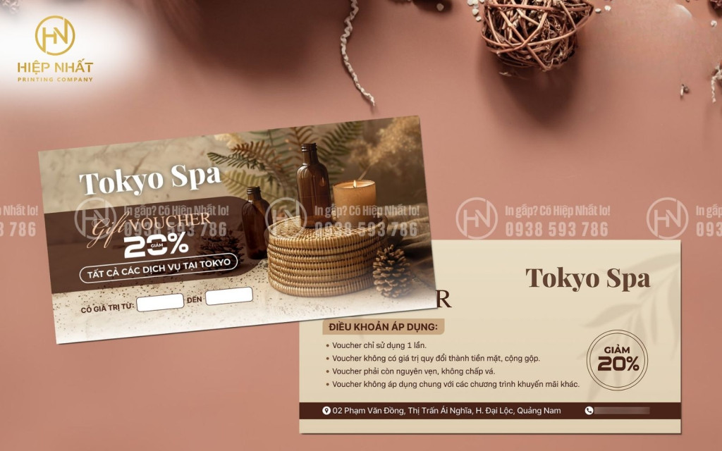 Mẫu voucher lấy liền cho tiệm Spa 