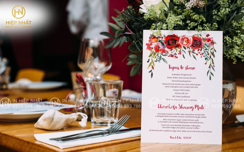 kích cỡ của menu sự kiện