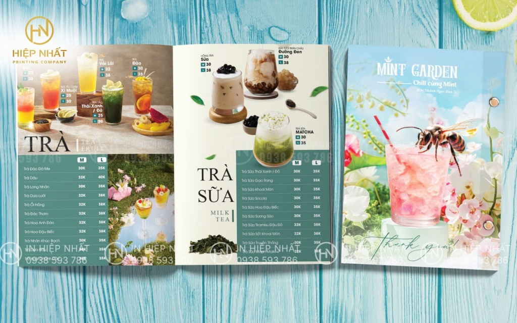 Mẫu menu đồ uống tone màu pastel được nhiều bạn trẻ yêu thích