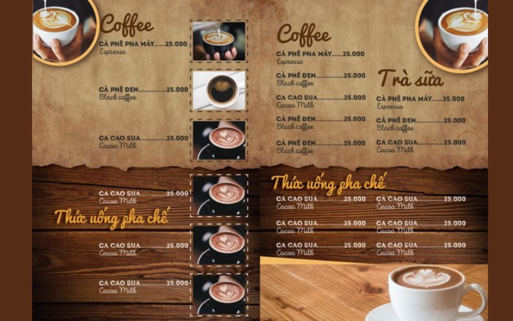 Nét thiết kế menu giải khát mộc mạc