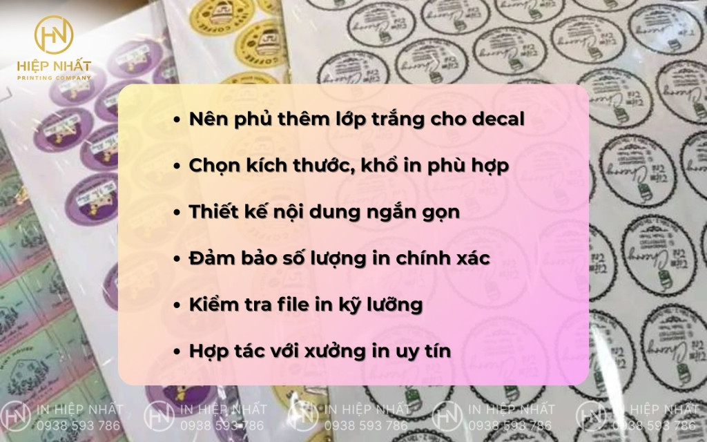 Lưu ý quan trọng cần nhớ khi in decal