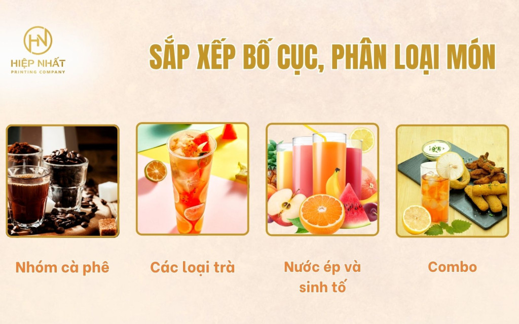 Bố cục hợp lý để khách hàng dễ chọn món