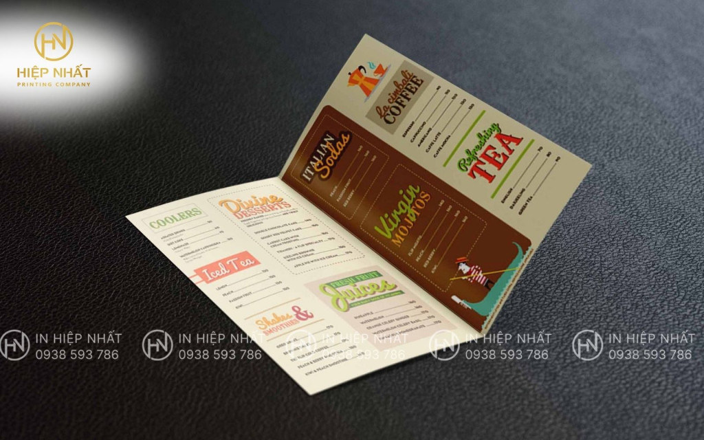 Thiết kế mẫu menu nước uống ấn tượng, nhỏ gọn