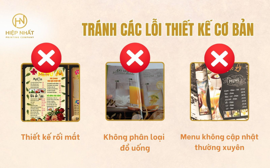 Tránh các lỗi thiết kế cơ bản trên menu