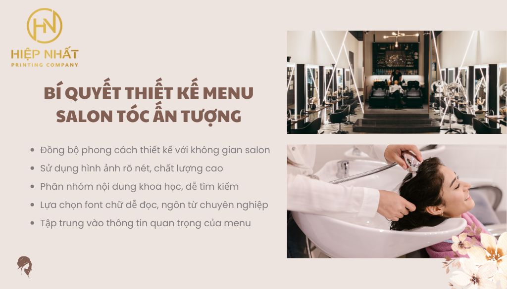 Bí quyết thiết kế menu salon tóc độc đáo, ấn tượng