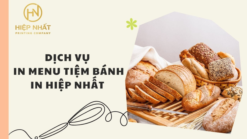 Dịch vụ in menu tiệm bánh In Hiệp Nhất