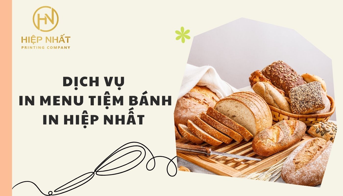 Dịch vụ in menu tiệm bánh In Hiệp Nhất