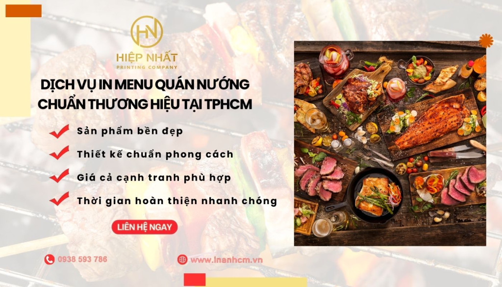 Đơn vị In Hiệp Nhất - Chuyên cung cấp dịch vụ in menu quán nướng chất lượng, giá rẻ
