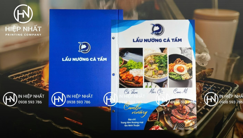 Mẫu in bìa menu quán nướng sáng tạo