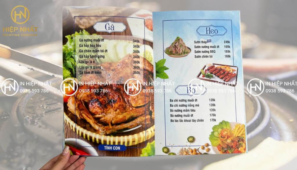 Mẫu in menu quán nướng bình dân