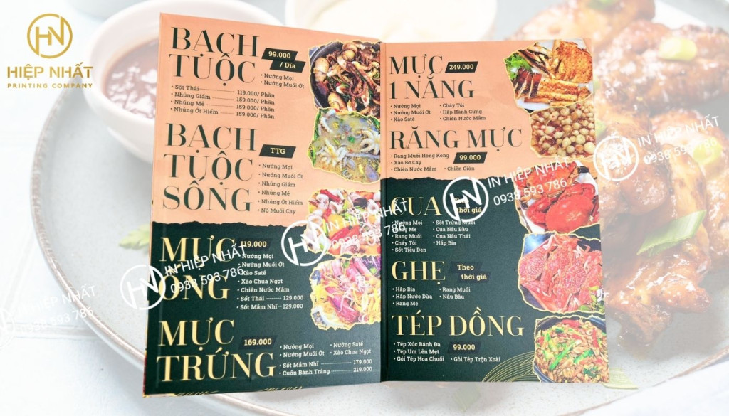 Mẫu in menu quán nướng độc đáo