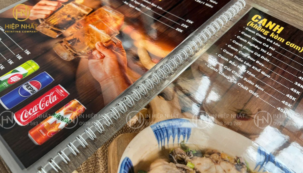 Mẫu menu cho nhà hàng Âu