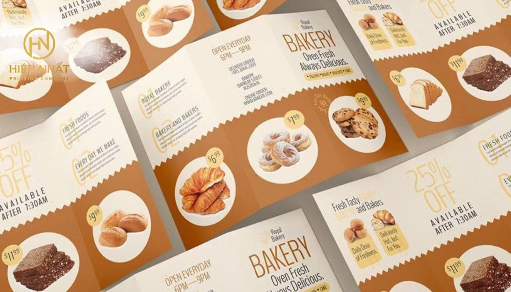 Mẫu thiết kế menu tiệm bánh tiện lợi