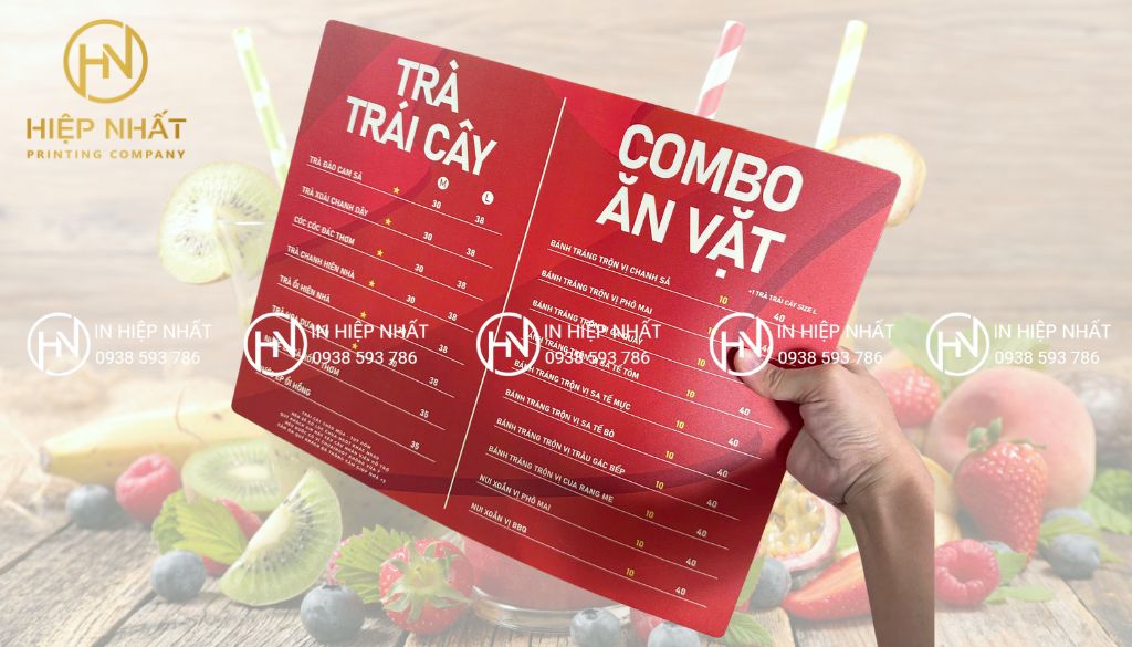 Menu bảng nhựa