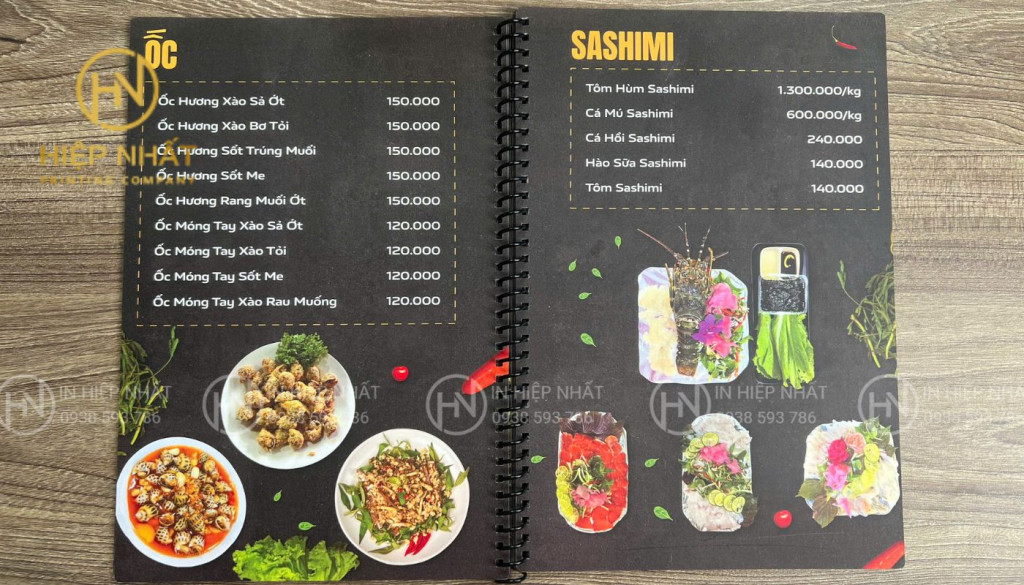 Menu dạng lò xo hiện đại, đẹp mắt
