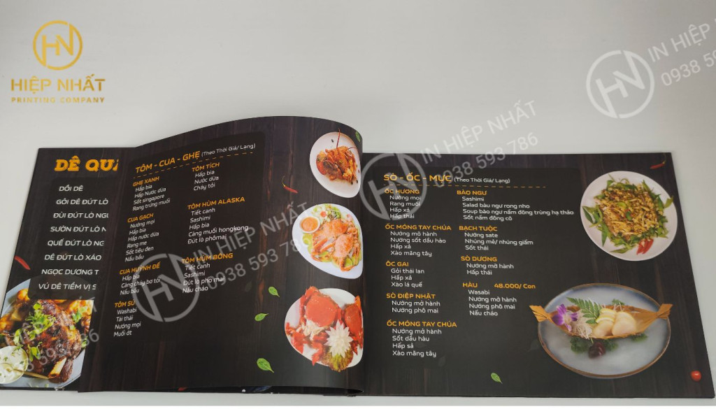 Menu đẹp sẽ thu hút khách từ cái nhìn đầu tiên