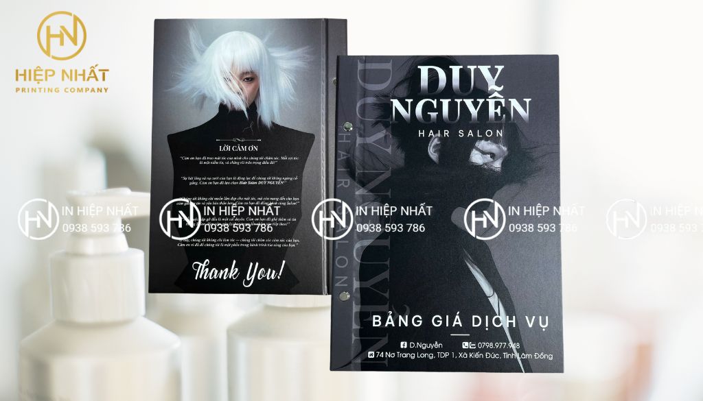 Menu salon tóc mang phong cách nghệ thuật