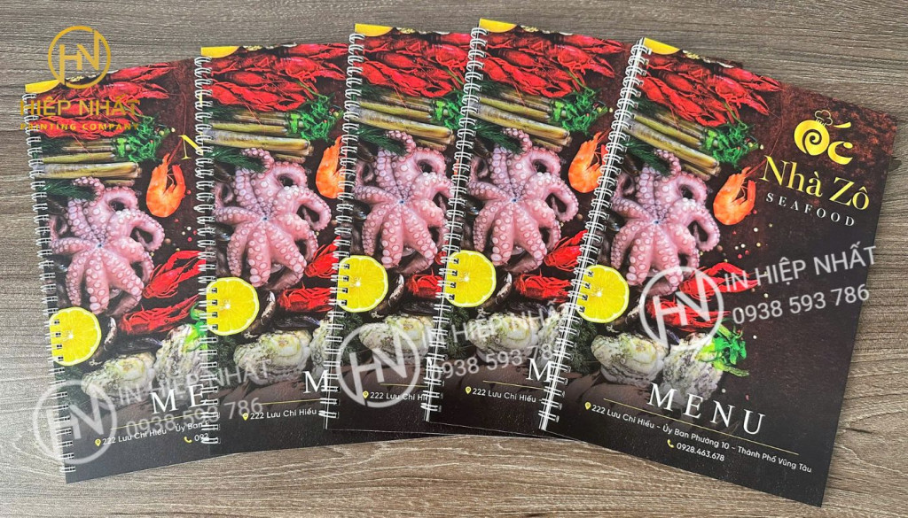 Menu tập trung vô ảnh như một cuốn sách