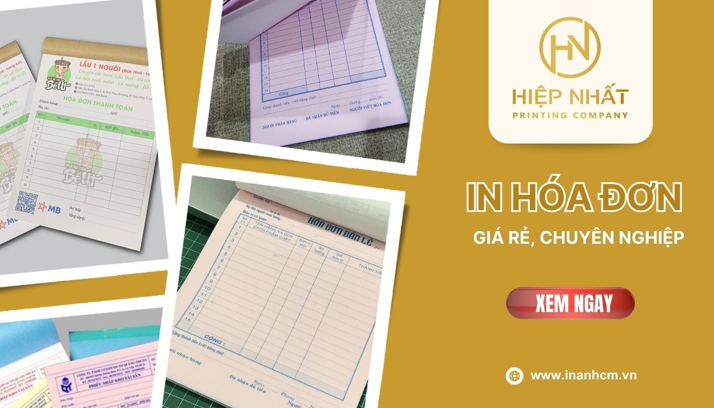 Dịch vụ in hoá đơn giá rẻ, giao hàng siêu tốc tại TPHCM