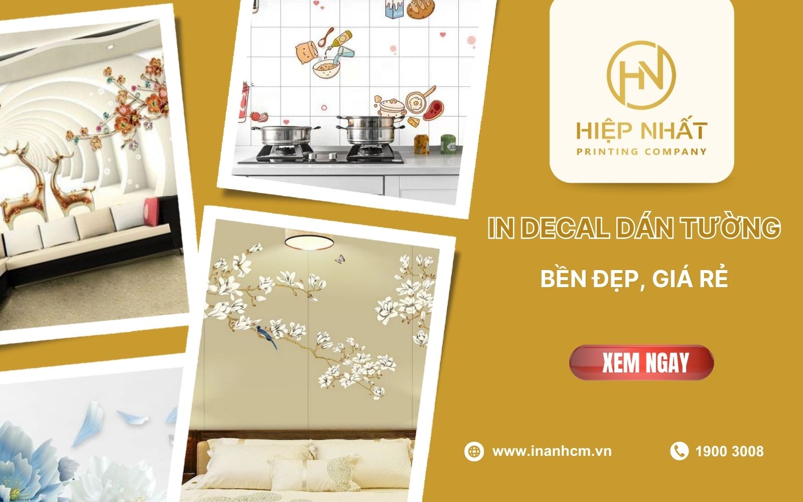 In Decal Dán Tường Trang Trí Thẩm Mỹ, Bền Đẹp Cho Mọi Không Gian