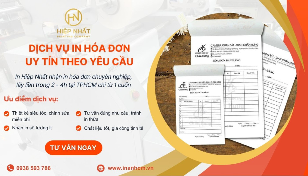 Dịch vụ in hoá đơn theo yêu cầu uy tín, giá tốt tại In Hiệp Nhất Dịch vụ in hoá đơn theo yêu cầu uy tín, giá tốt tại In Hiệp Nhất